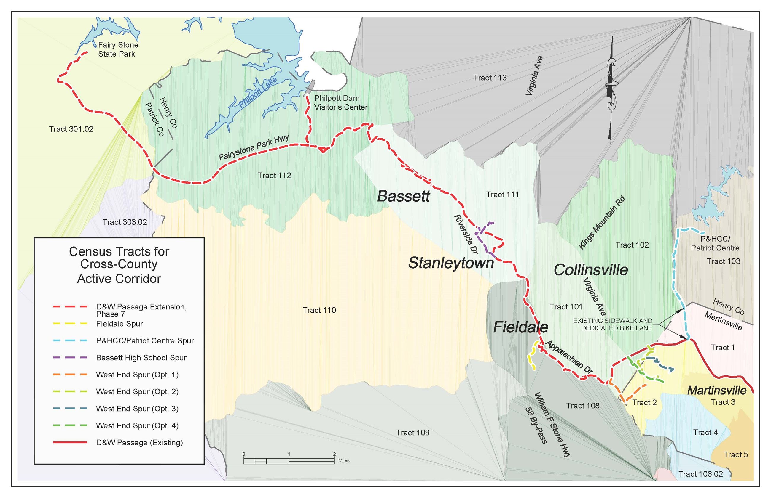a map of Henry County showing the path of the expansion of the Dick & Willie Trial